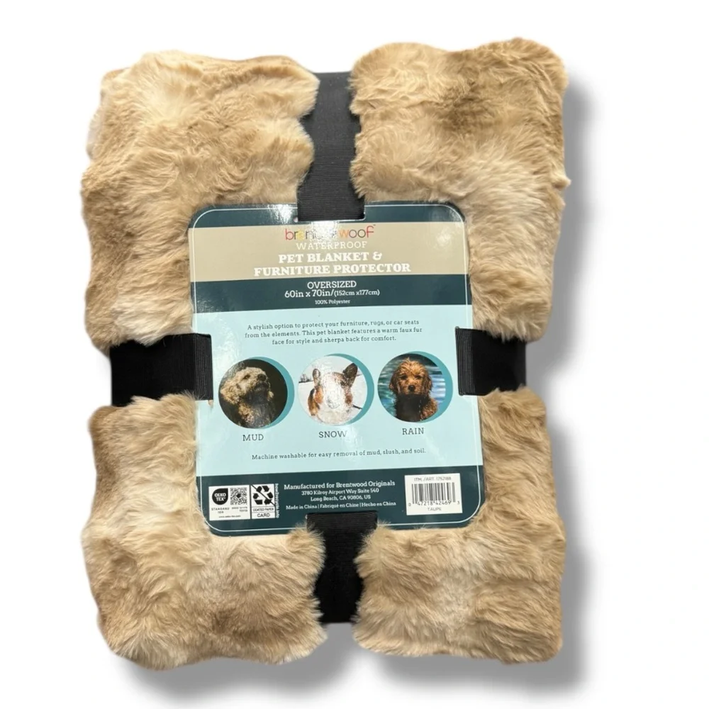 Brentwood Pet Blanket 60”x70” Oversized Waterproof Furniture Protector